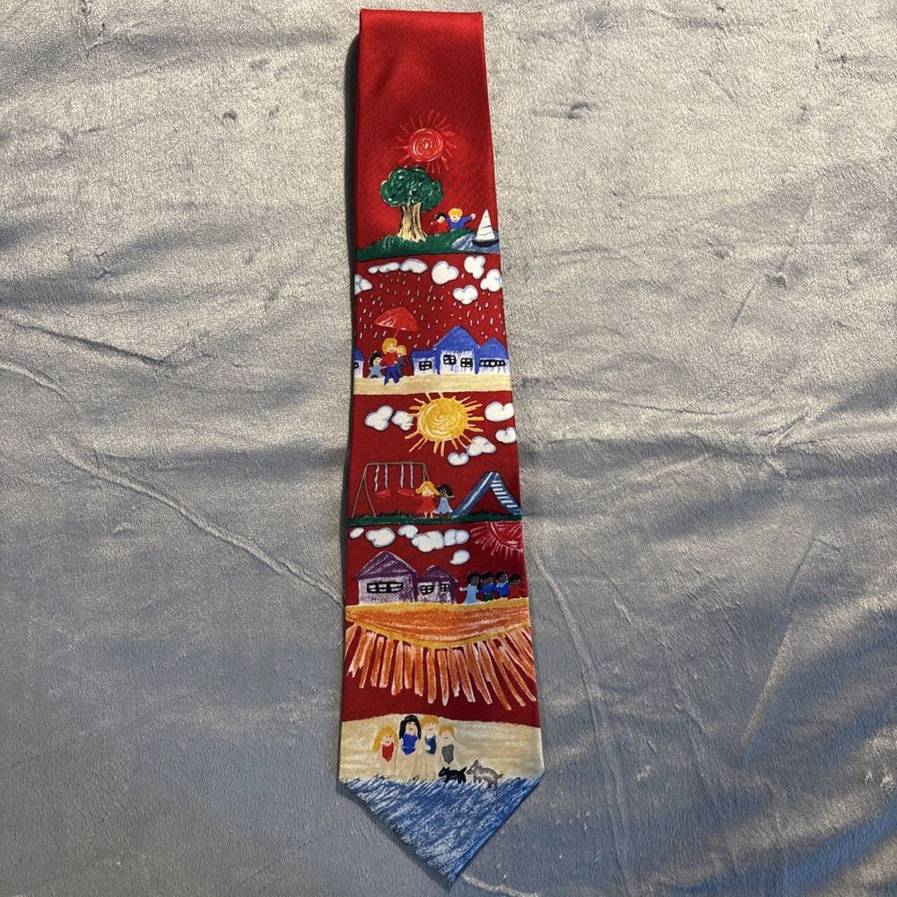 Men's Neck Tie Save the Children 100% Silk 56" x 3.75"